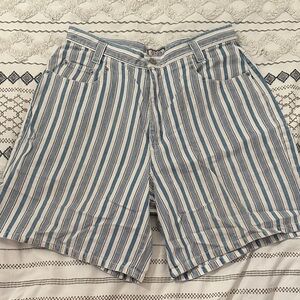 Vintage Cenza Striped Blue and White Shorts